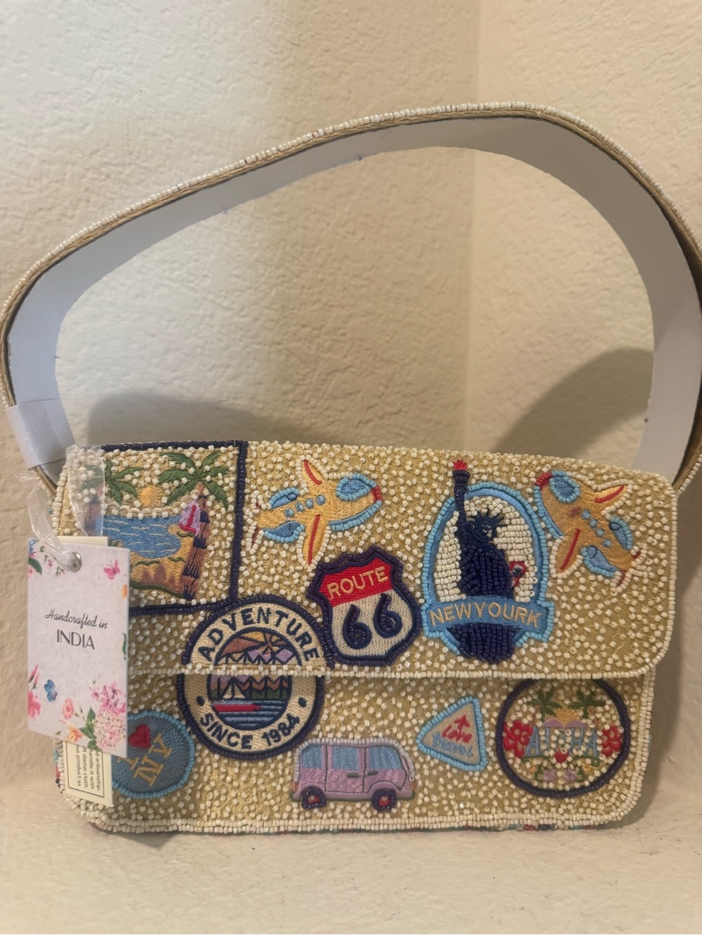 NWT Viral Made in India Travel Beaded Bag